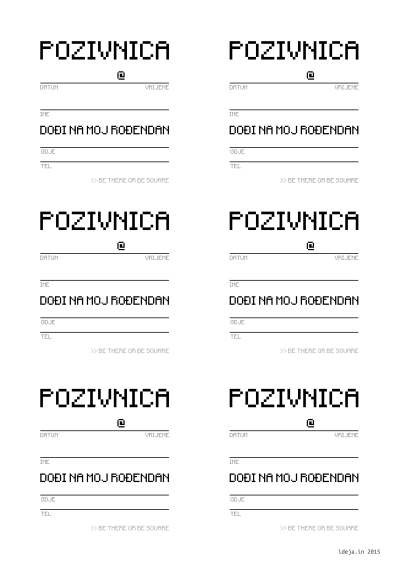 Minecraft pozivnice-tekst